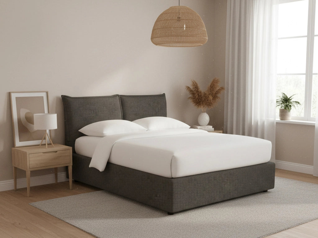Newquay, Letto Singolo Sfoderabile Made in Italy, Grigio Tortora