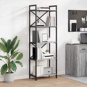 Libreria-Scaffale per Libri-Mobile di Stoccaggio Grigio Sonoma 56 x 34 x 171 cm Legno multistrato