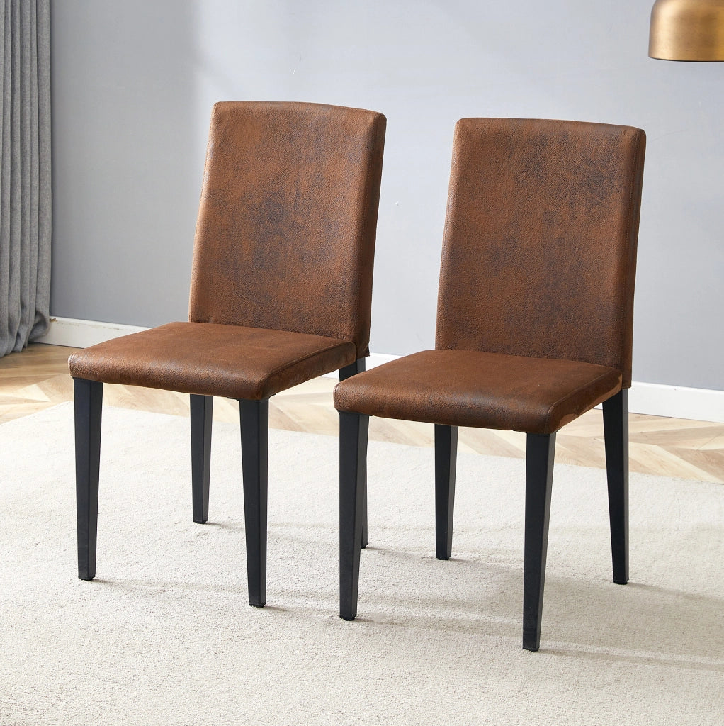 SEDIA da pranzo Set da 2 pezzi 90 cm marrone e nero in tessuto e metallo