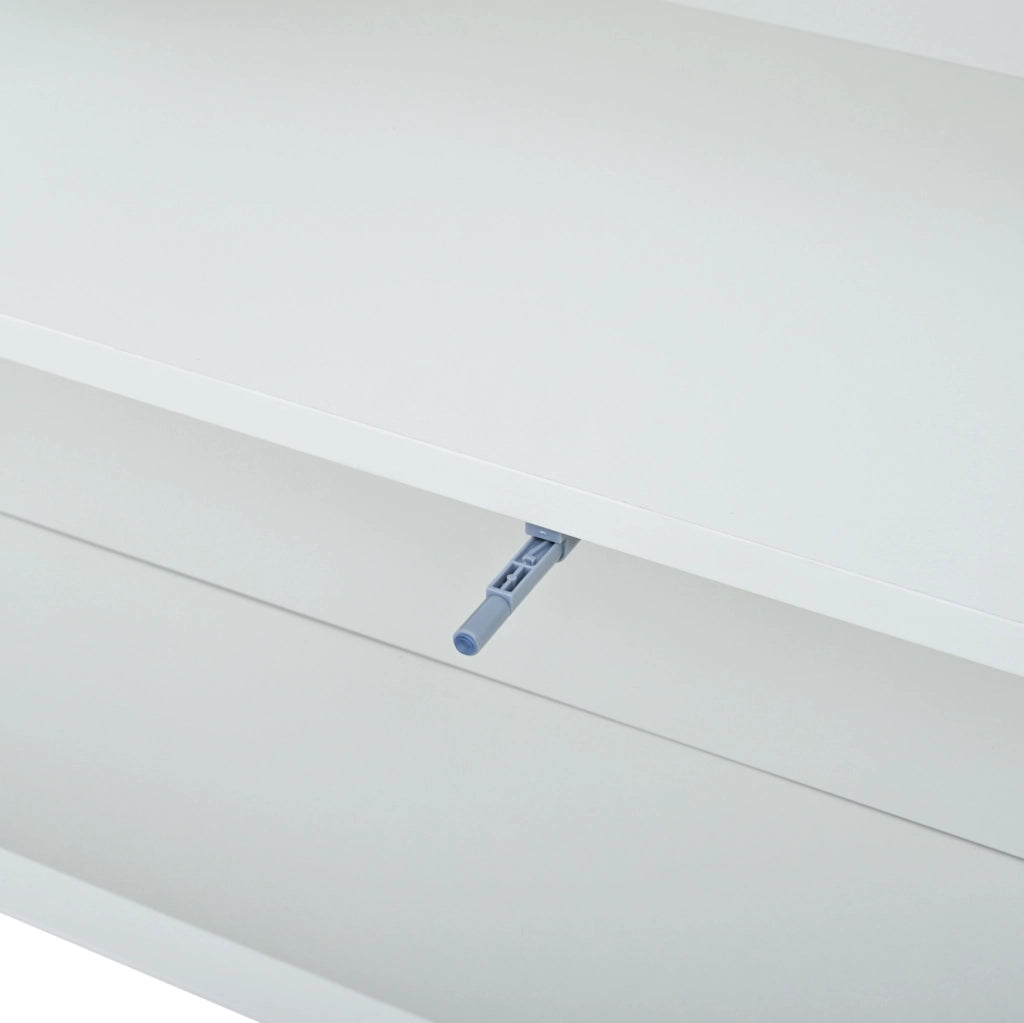 VETRINA 70x30x200 cm con LED, cassetto e ante in vetro bianca