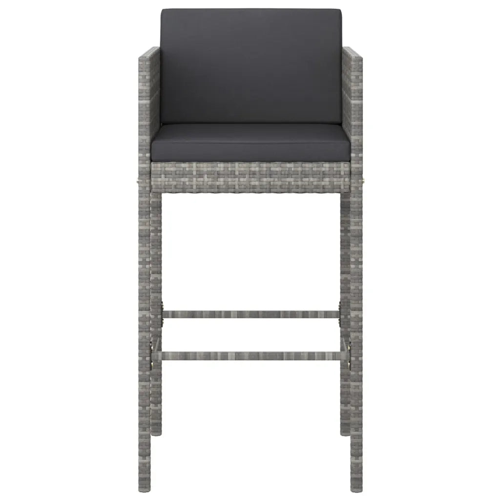 Set da Bar da Giardino 5 pz con Cuscini in Polyrattan Grigio cod mxl 35344