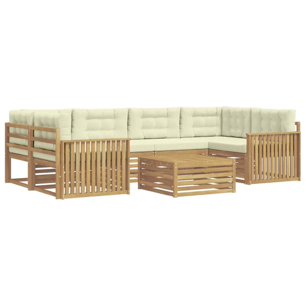 Set di divani da esterno 7 pcs Bianco e Crema 3390120