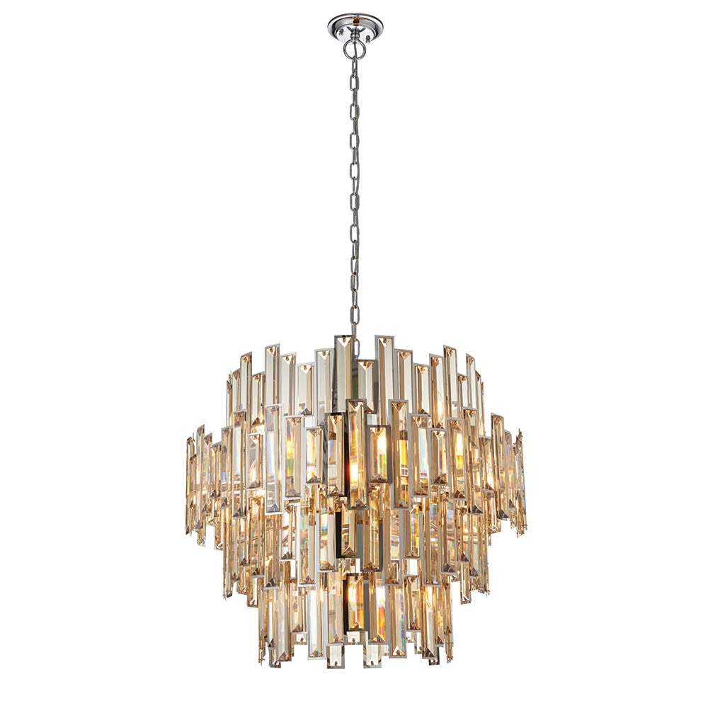 Lampadario Viviana Endon cristallo champagne 15xE14