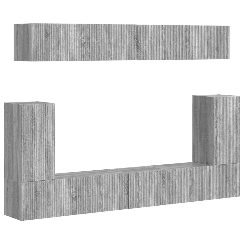 Set mobile TV 5 pcs Grigio Sonoma Legno multistrato