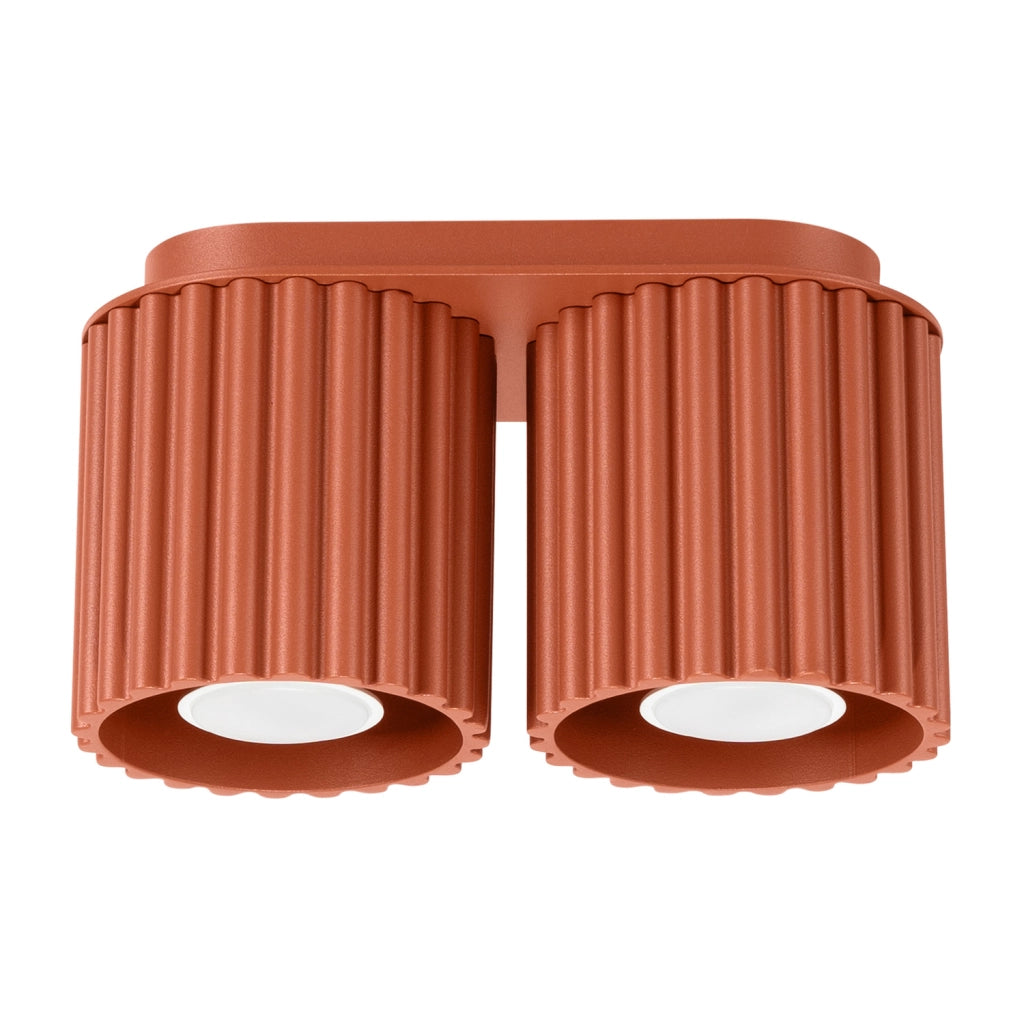 Plafoniera ovale moderna ocra rossa 21 cm 2xGU10 VISTAO