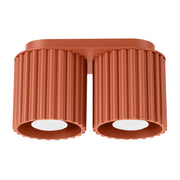 Plafoniera ovale moderna ocra rossa 21 cm 2xGU10 VISTAO
