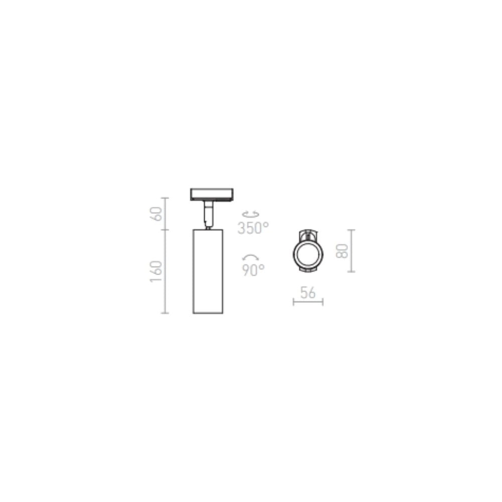 Faretto MAVRO DIMM per binari monofase bianco 230V LED 12W 38° 3000K