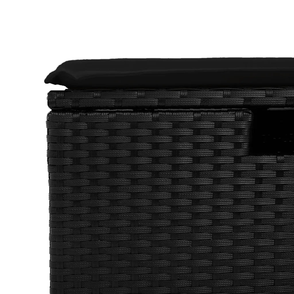 Set Divani da Giardino con Cuscini 8 pz Nero in Polyrattan