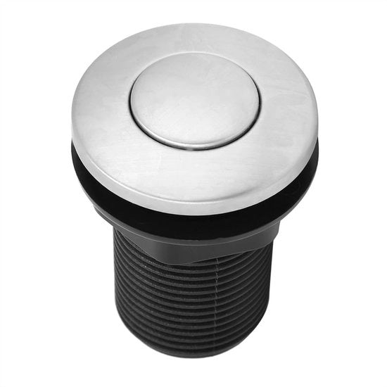Sistema di scarico automatico con chiusura a chiave pneumatica - Kit di attivazione a compressione - Manopola pneumatica - Bottone di compressione - Foro di montaggio 32 mm - Acciaio inox 304 - Raccoglitore di rifiuti