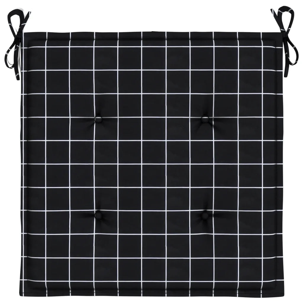 Cuscini per Sedia 42 pz Motivo a Quadri Nero 50x50x4 cm Tessuto 361080