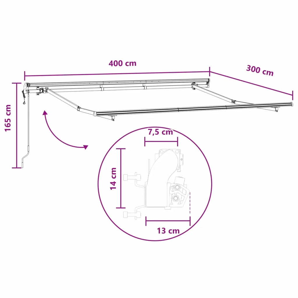 Tenda retrattile Grigio chiaro e bianco 400 × 300 cm 3426042