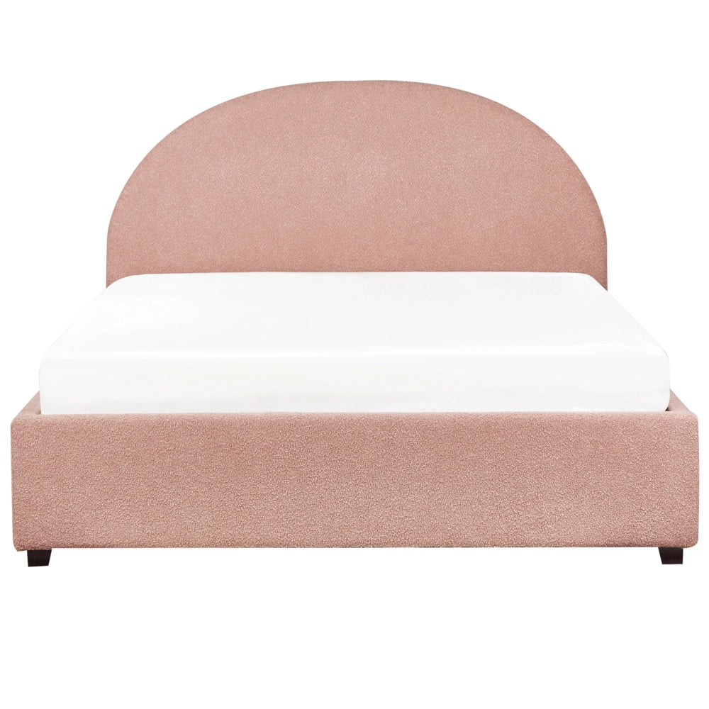 Letto contenitore rosa Boucle EU 140 x 200 cm Design minimalista retrò Ottomano