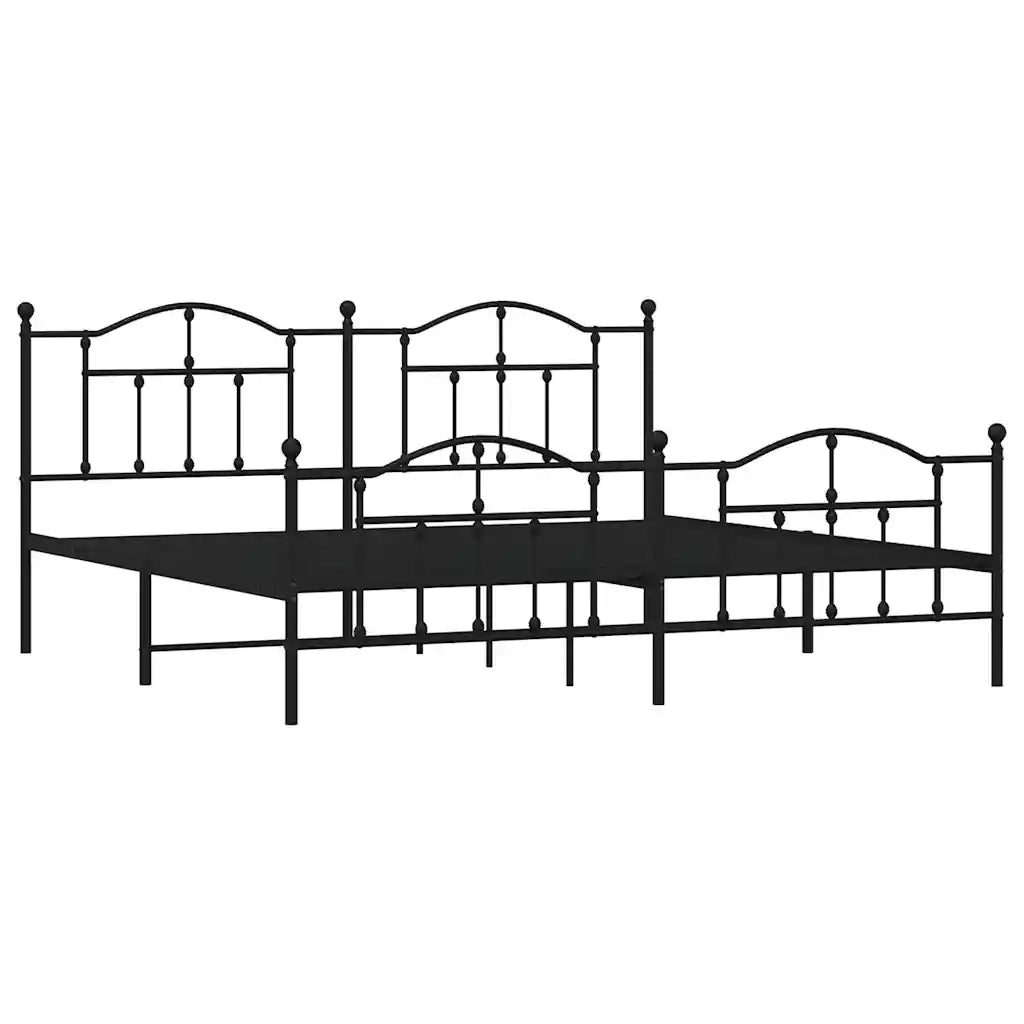 Giroletto con Testiera e Pediera Metallo Nero 193x203 cmcod mxl 105748
