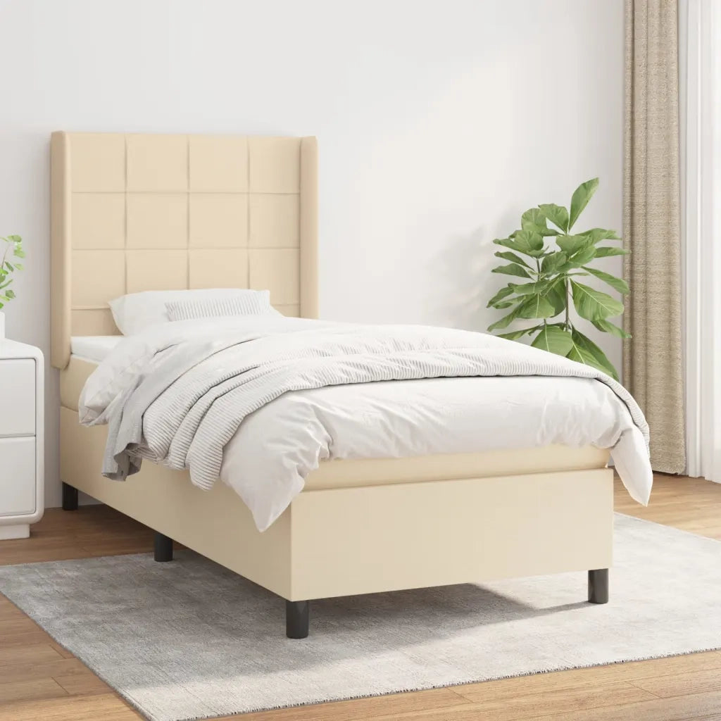 Giroletto a Molle con Materasso Crema 90x200 cm inTessuto 3131406