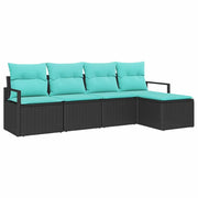 Set di divani 5 pz | Set Salotto da Giardino Nero polyrattan