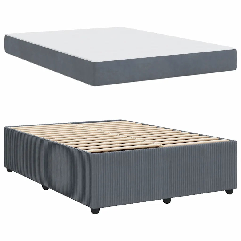 Struttura del letto Grigio scuro 160 x 200 cm Tessuto