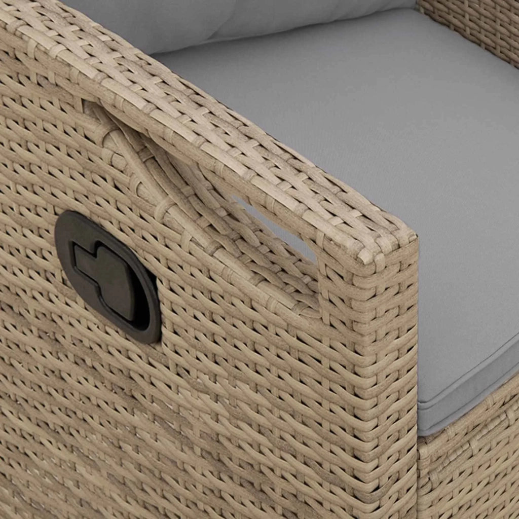 Panchina da giardino Beige e Grigio Chiaro 105 x 60 x 112 cm