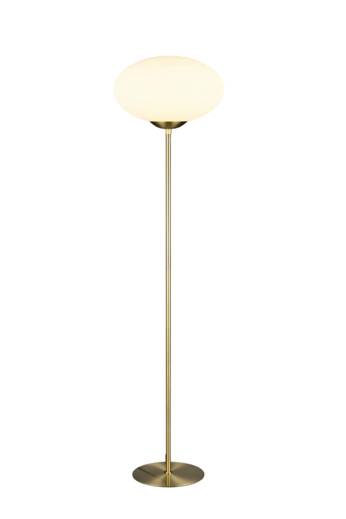 Lampada da terra FOMENTO ottone opaco vetro bianco 150cm E27