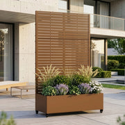 Fioriera con Spalliera Nodepp in Acciaio 190 x 120 x 38 cm - Marrone casa.pro