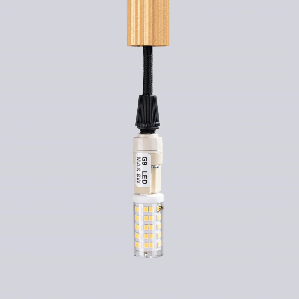 Lampada sospensione tubo rigato oro ZENTRA 1xG9 8W