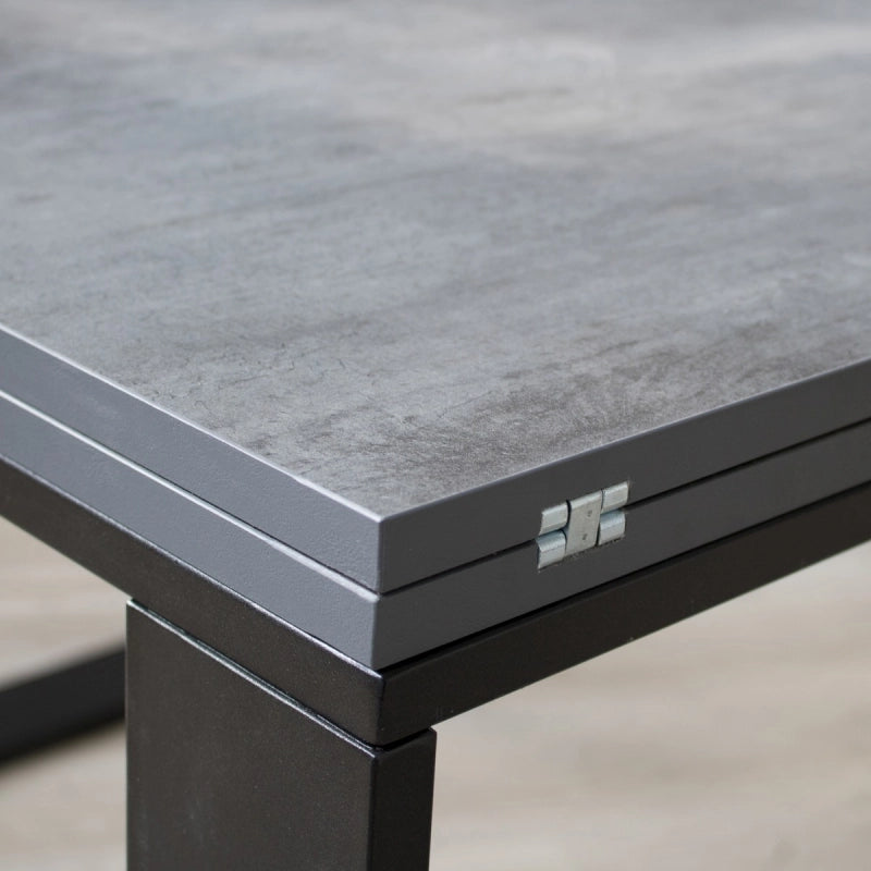 Tavolo apribile 90x90/180 cm Tecno Libra telaio Antracite - Cemento