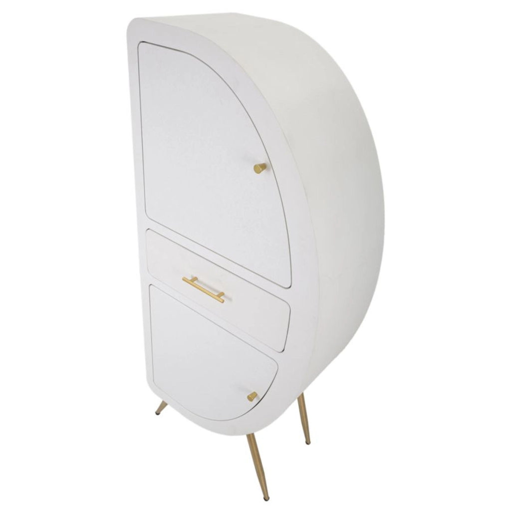 Credenza VKH29, Bianco, MDF, 60x32x133 cm