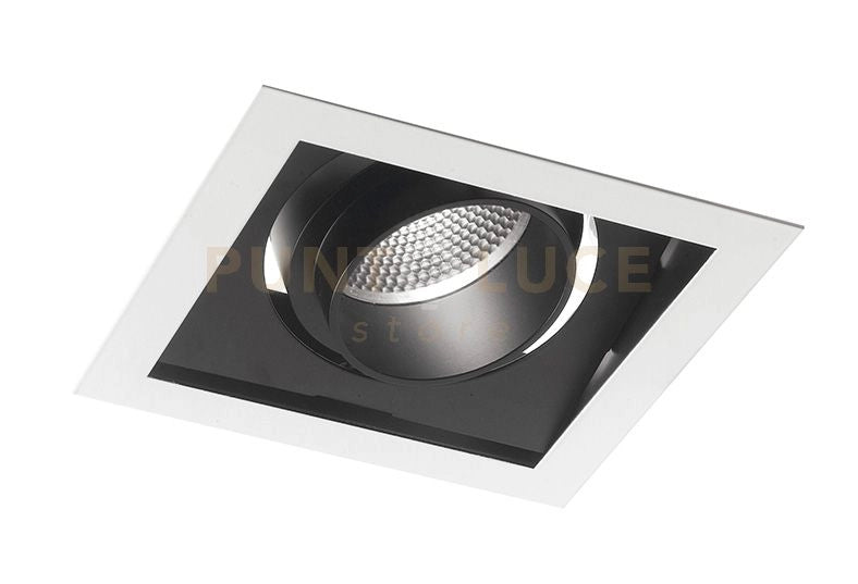 INCASSO LED APOLLO NERO IN ALLUMINIO 45W 4500LM 3000K ORIENTABILE 18,8X18,8X12CM INC-APOLLO-1X45C