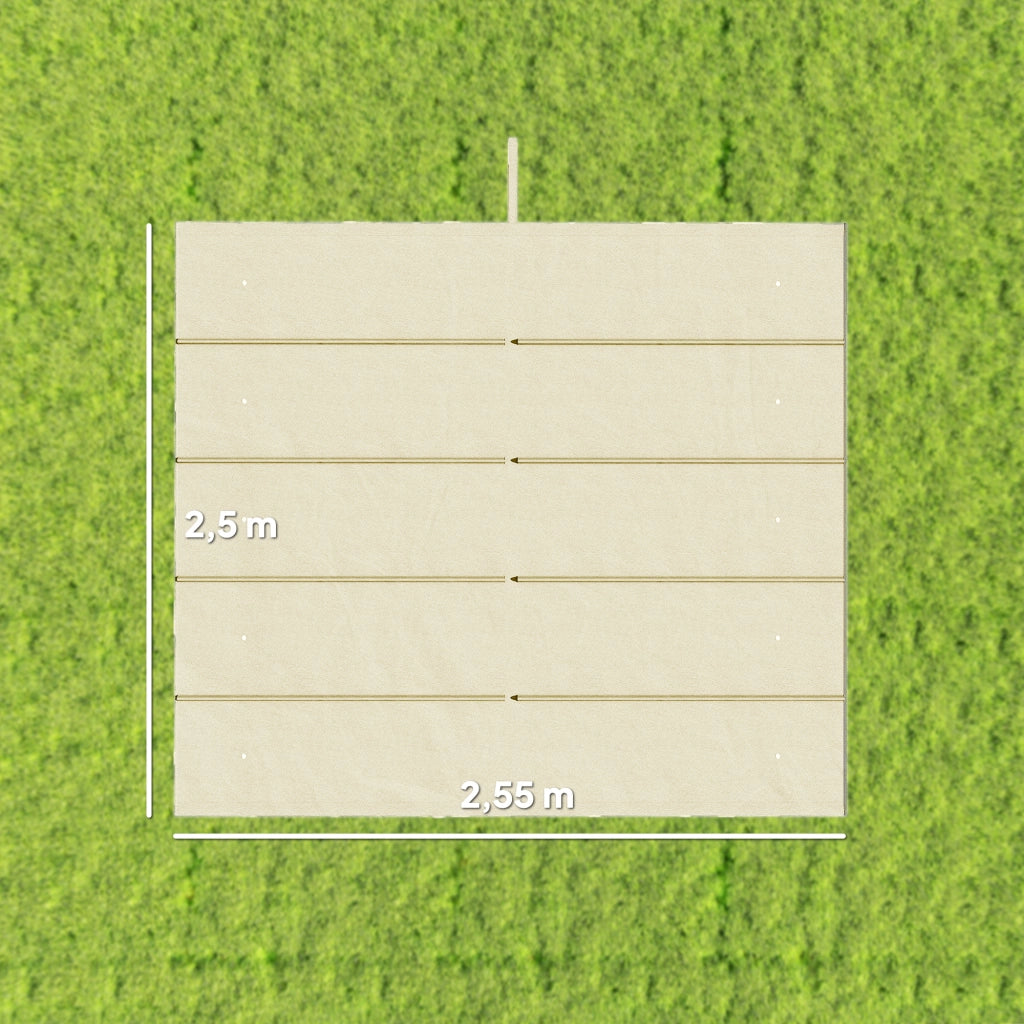 Telo per Pergola 3x3 Retrattile ¨C zephmum ¨C 250x255 cm Crema con 10 Fori di Drenaggio