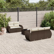 Set Divano da Giardino 6 pz con Cuscini Marrone in Polyrattan 3253440