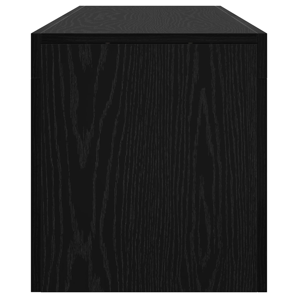 Mobile TV | Armadietto TV | Mobile Porta TV con LED Rovere Nero 140x36,5x40 cm Truciolato