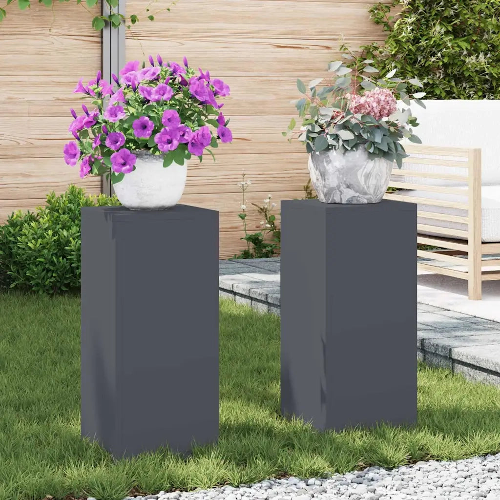 Supporto per piante 2 pcs Antracite 24 x 24 x 55 cm Acciaio 865815