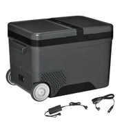 FRIGO PORTATILE ELETTRICO A COMPRESSORE DA 35L CON MANIGLIA TELESCOPICA E RUOTE, FRIGORIFERO PICCOLO DA 12/24V DC E 110/240V AC, PER AUTO E CAMION