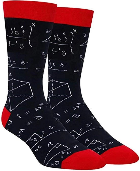 Calze per uomo con disegni matematici e alta caviglia. Realizzati in cotone - Ideali per lo sport e le attività all'aperto.