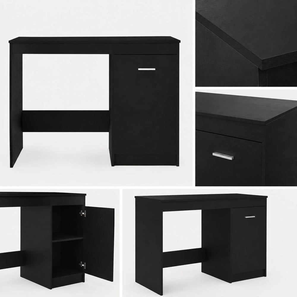 Desk Black 100x50x76 Cm Wood Material