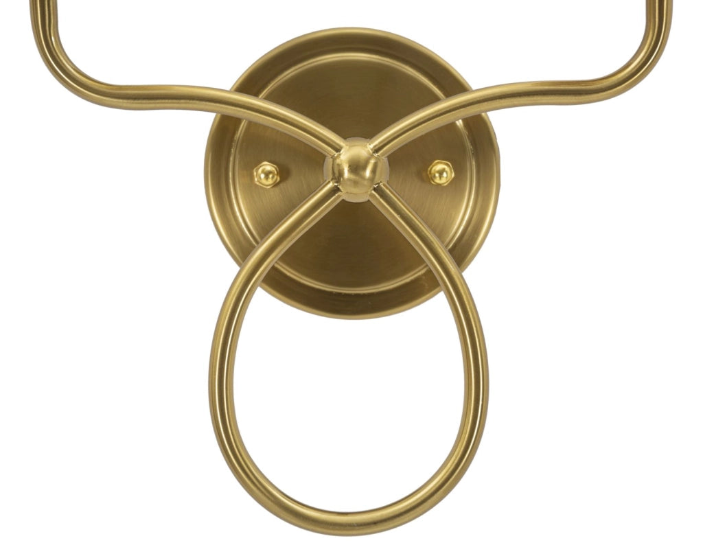 Lampada da Muro Zagabria 35,5x17x43 cm in Ferro e Tessuto Oro e Bianco