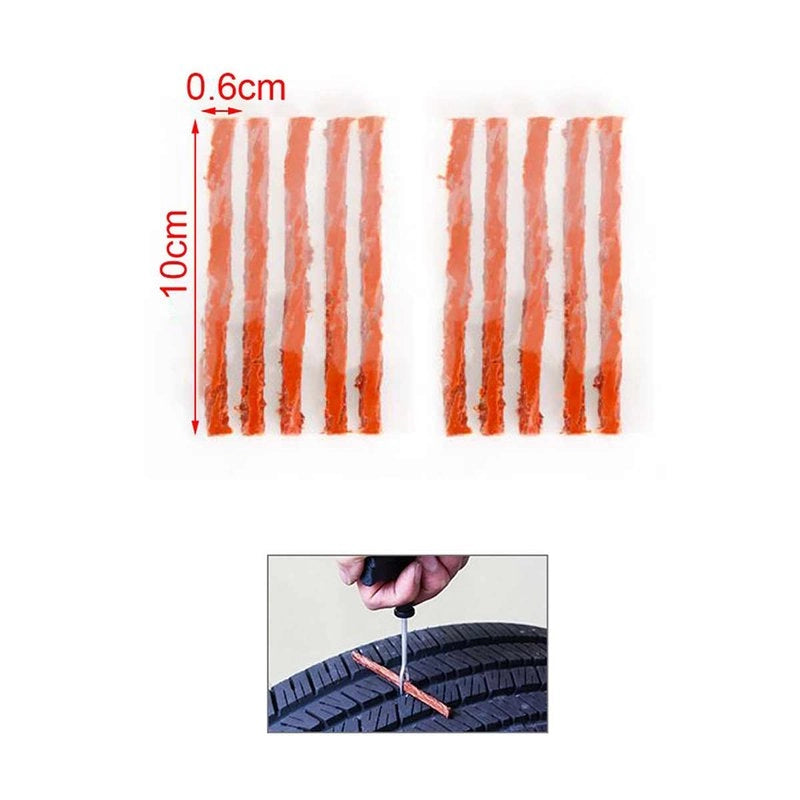 10 Pezzi Strisce Riparazione Pneumatici Tubeless 0,6X10CM
