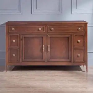 Credenza con 2 ante E 6 cassetti in legno massiccio noce Bassano