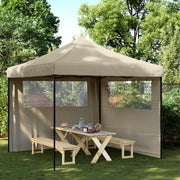 Tendone per Feste Pieghevole Pop-Up con 2 Pareti Tortora 4004923