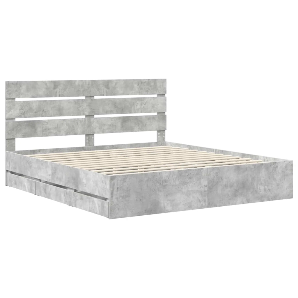 Struttura del letto con cassetto Grigio cemento 180 x 200 cm 3411815