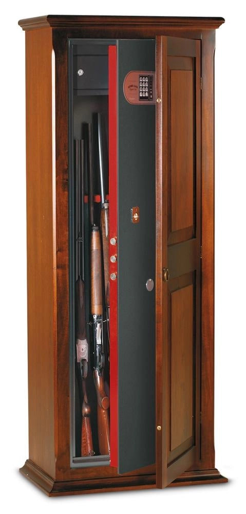 Fuciliera Portafucili Digitale per 11 Armi con Tesoretto Serie Riv. Legno Technomax - 1605X625X370Mm