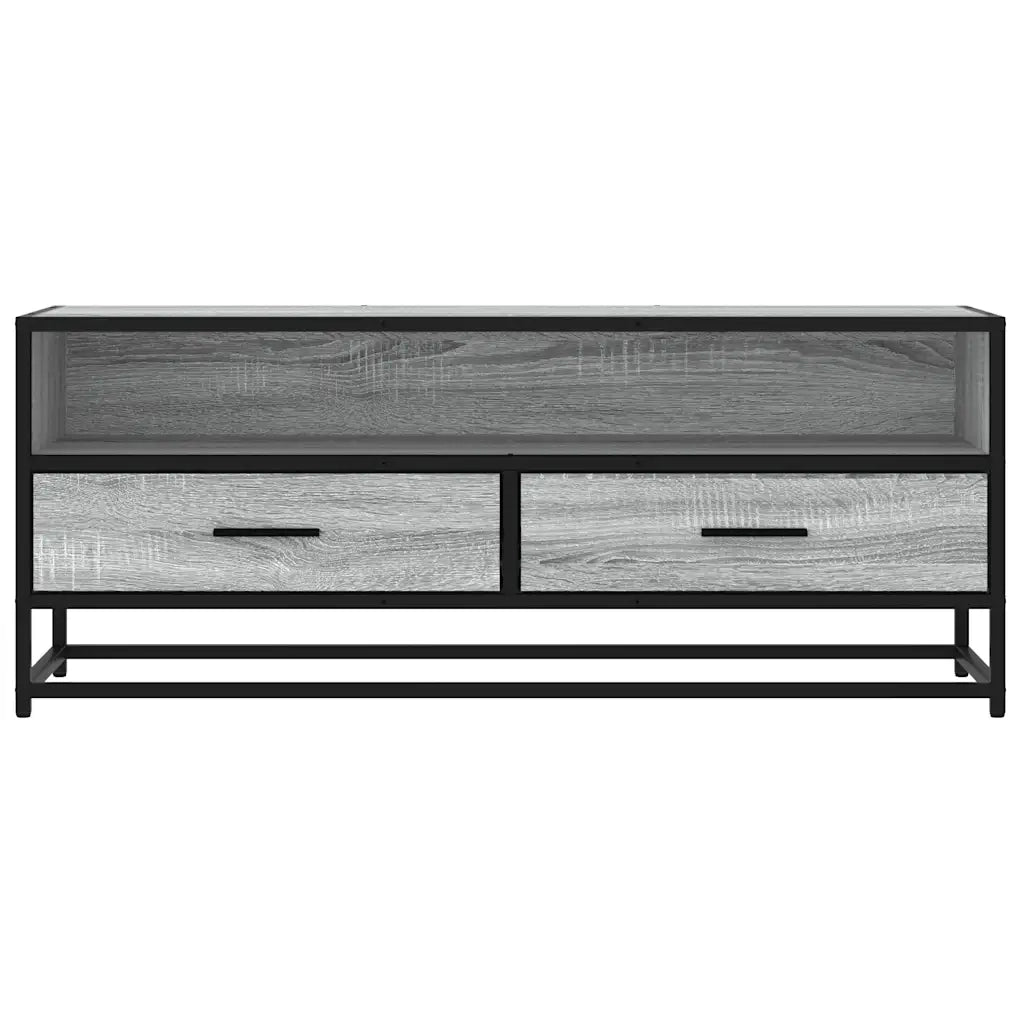 Mobile TV Grigio Sonoma 100x34,5x40cm Legno Multistrato Metallo
