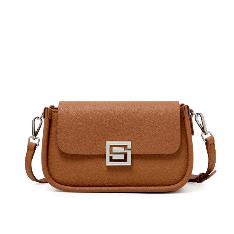 Borsa a tracolla da donna TOGO in vera pelle marrone