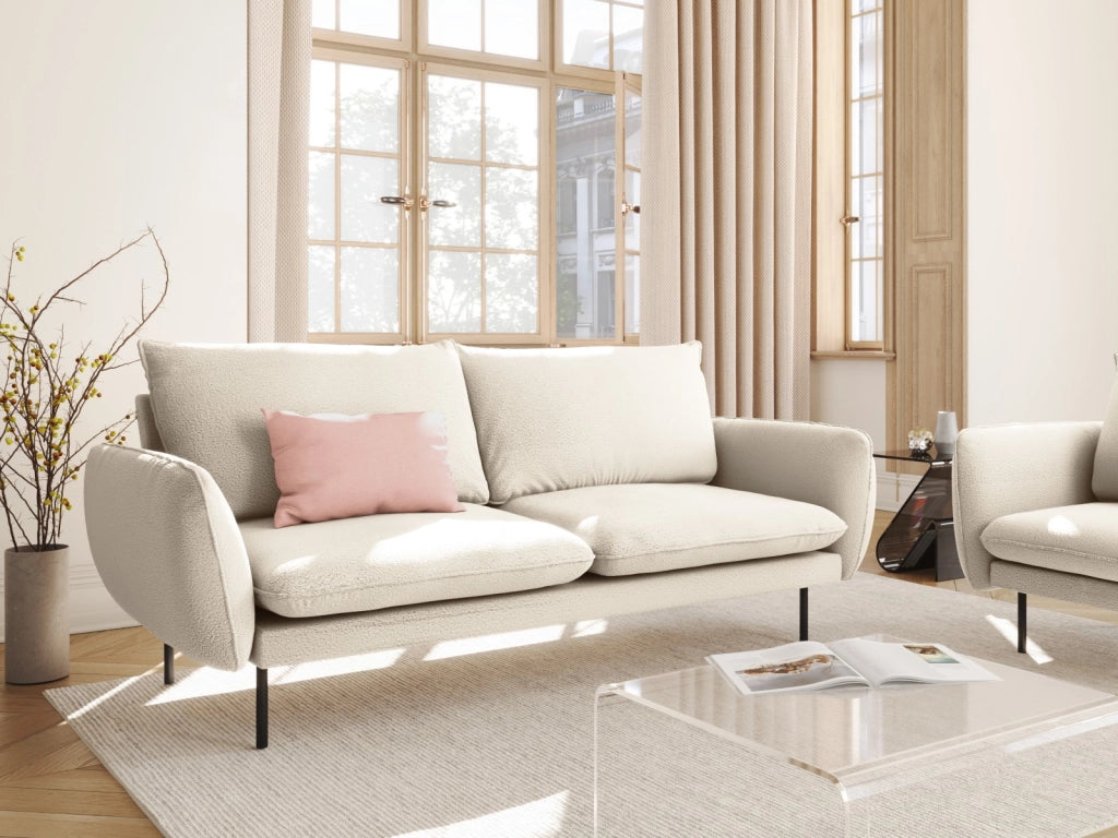 Cosmopolitan Design - Divano "Vienna" 3 posti in bouclé beige 