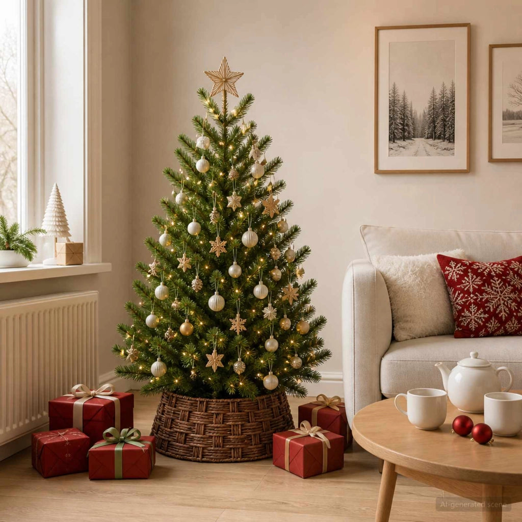 Collare per Albero di Natale Rotondo Marrone lavato 42048730