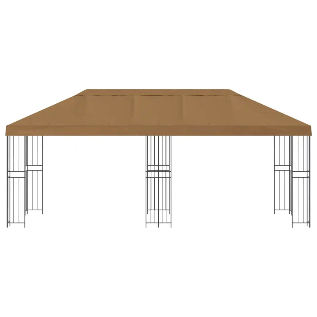 Gazebo con pareti laterali 6 x 3 m Beige Poliestere e Acciaio 3375982