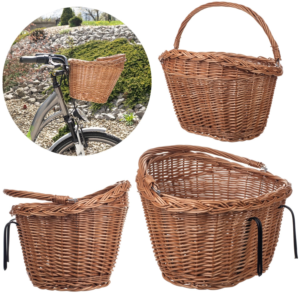 Cestino per bicicletta KADAX in vimini per manubrio anteriore, ampio e spazioso