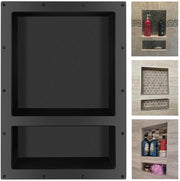 Nis ABS per parete per gesso o muratura, doppia lastra, prefabbricato, per bagno, (63 x 43 x 10 cm, nero)