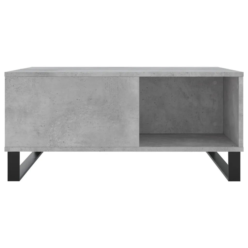 Tavolino Salotto Grigio Cemento 80x80x36,5 cm Legno Multistrato 830792