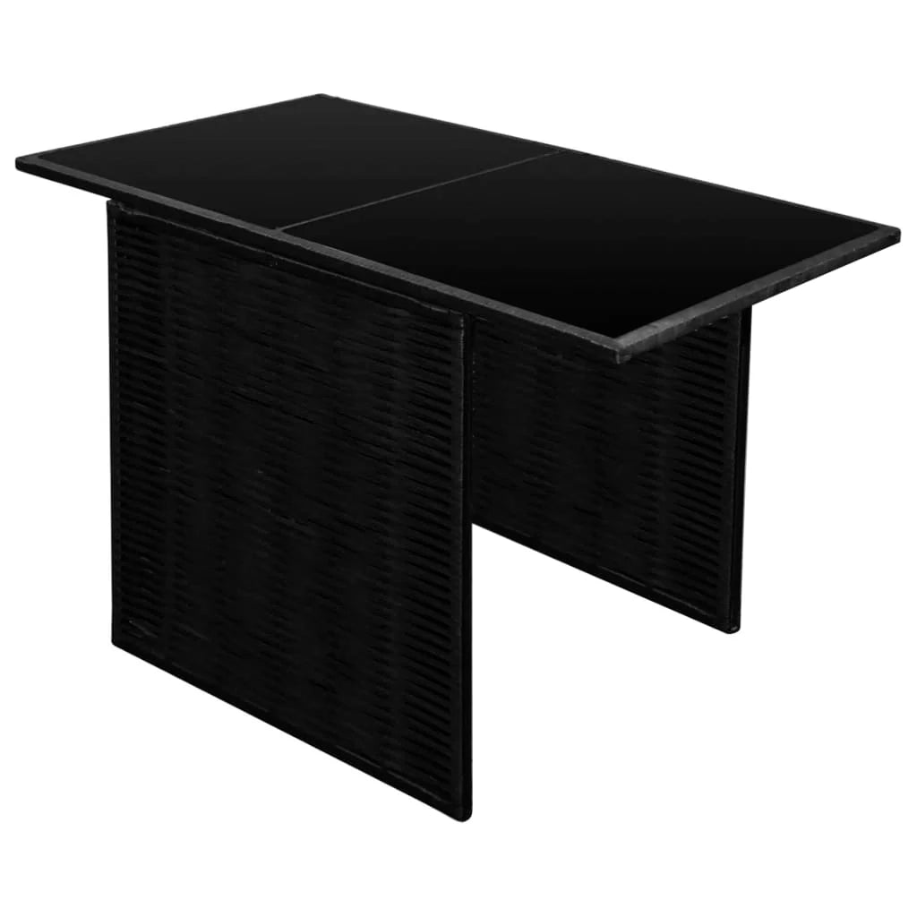 Set di mobili da bistrot da 3 pezzi con cuscini resina intrecciata nera 02_0014537