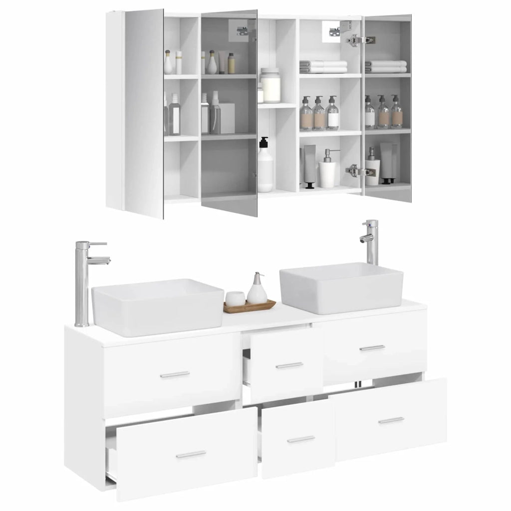 Set di mobili per il bagno 4 pcs Bianco 3406863